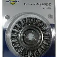 7271 Escova De Aço Circular Trançada Diâmetro 115mm Furo 22,2mm Brasfort - imagem 1