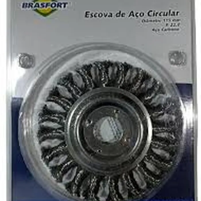 7271 Escova De Aço Circular Trançada Diâmetro 115mm Furo 22,2mm Brasfort
