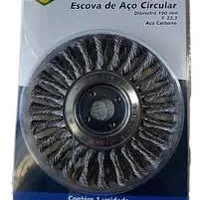 7272 Escova  Aço Circular Trançada Diâmetro 150mm Furo 22,2mm Brasfort - imagem 2