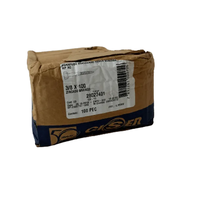 Parafuso Sext. Rosca Soberba 3/8X100 Ciser Caixa Com 100Un