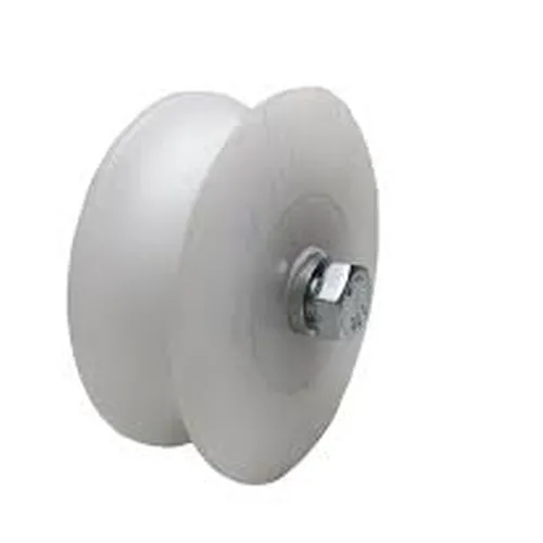 Roldana Boiadeira Em Nylon Branco 3'' Cava U Poleto