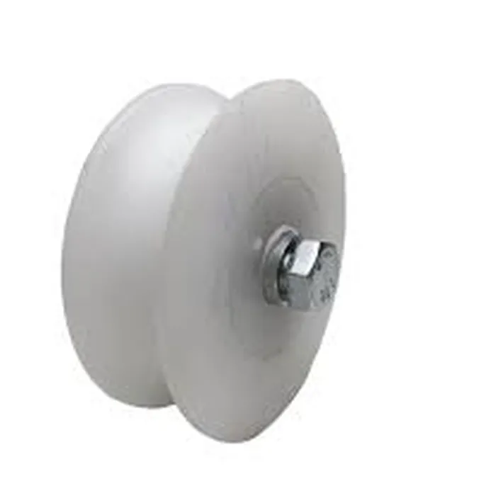 Roldana Boiadeira Em Nylon Branco 3'' Cava U Poleto