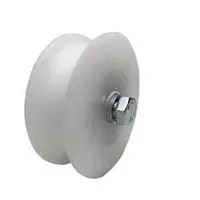 Roldana Boiadeira Em Nylon Branco 3'' Cava U Poleto - imagem 2