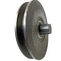 Roldana De Aço 4'' Com Cava 16mm Quadrada 10x10 Com Pino - imagem 1