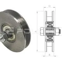 Roldana De Aço 4'' Com Cava Quadrada 10x10 16mm Com Parafuso zincada - imagem 1