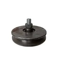 Roldana De Aço 4'' Com Cava Quadrada 10x10 16mm Com Parafuso zincada - imagem 2