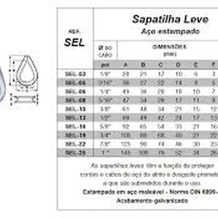 Sapatilha  Leve Galvanizada 3/8''