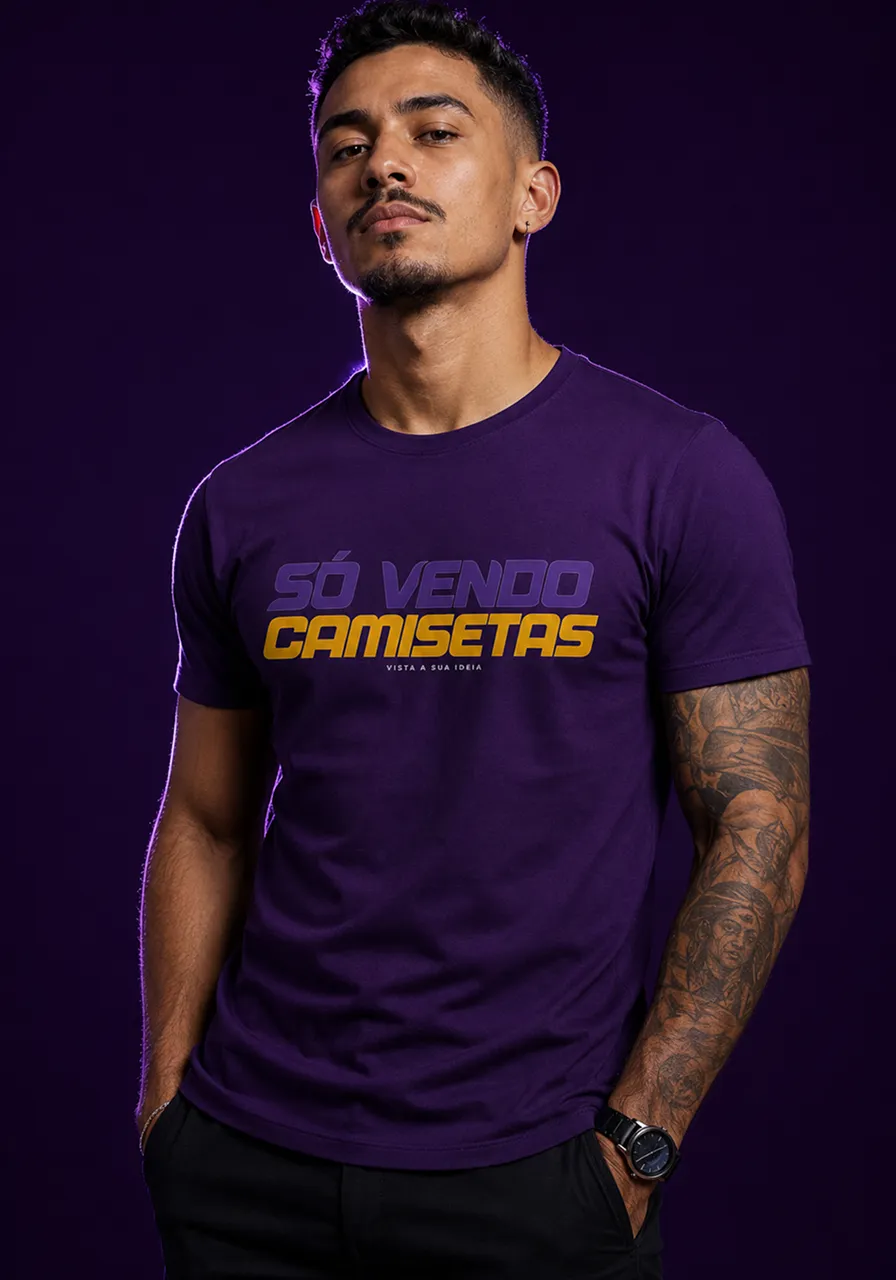 Camiseta Slim Escudo SV — Roxa