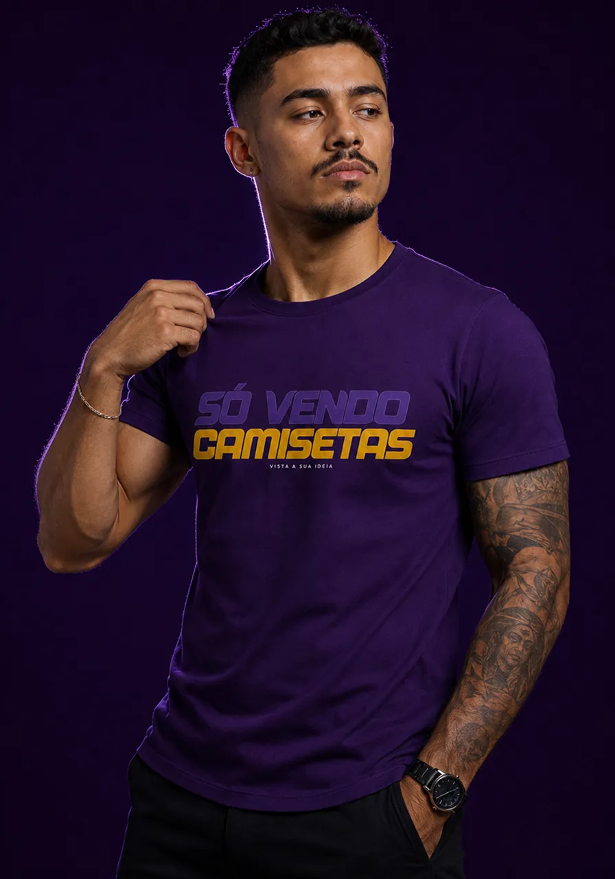 Camiseta Slim Escudo SV — Roxa