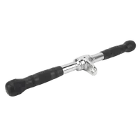 PUXADOR TRÍCEPS CROMADO  500mm MACIÇO GIRATÓRIO COM  MANOPLAS INJETADAS - imagem 1
