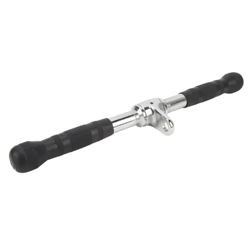 PUXADOR TRÍCEPS CROMADO  500mm MACIÇO GIRATÓRIO COM  MANOPLAS INJETADAS