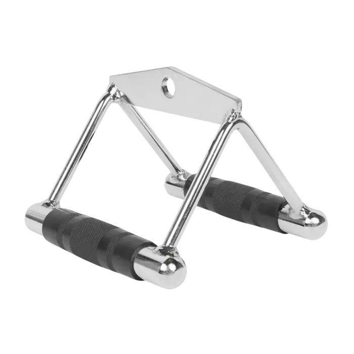 Puxador Estribo Duplo Triangulo Fixo Cromado com pegada Emborrachada