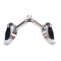 PUXADOR ESTRIBO DUPLO EM  V CROMADO COM MANOPLAS  INJETADAS - imagem 1