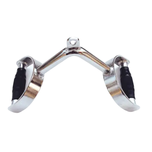 PUXADOR ESTRIBO DUPLO EM  V CROMADO COM MANOPLAS  INJETADAS