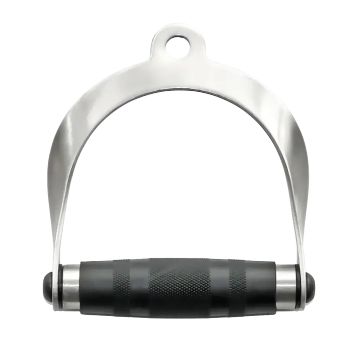 Puxador Estribo torcido cromado com pegada Emborrachada