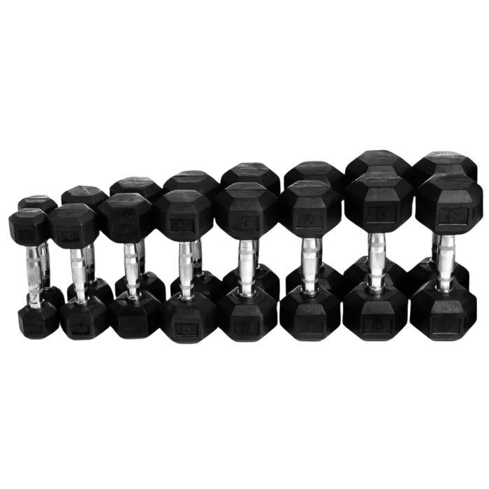 KIT DE HALTER INJETADO  SEXTAVADO C/ PEGADA  ANATÔMICO CROMADO-RECARTILHADO 1-10KG