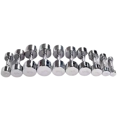 KIT DE HALTER CROMADO C/ PEGADA  ANATÔMICA RECARTILHADO 1-10KG