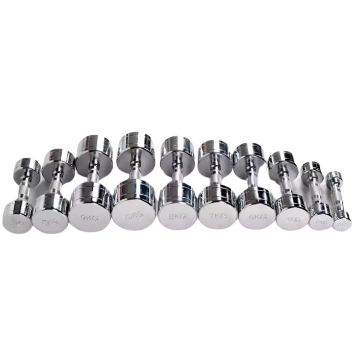 KIT DE HALTER CROMADO C/ PEGADA  ANATÔMICA RECARTILHADO 1-10KG