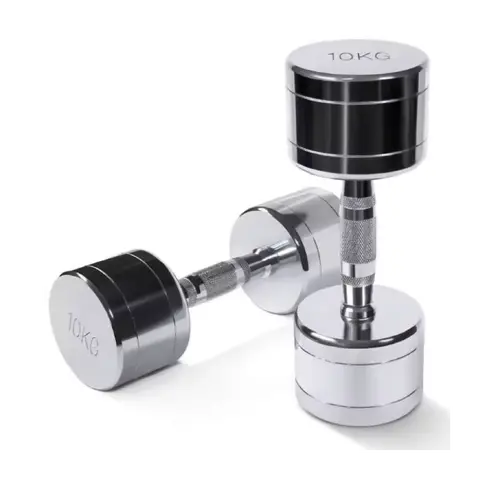 KIT DE HALTER CROMADO C/ PEGADA  ANATÔMICA RECARTILHADO 1-10KG