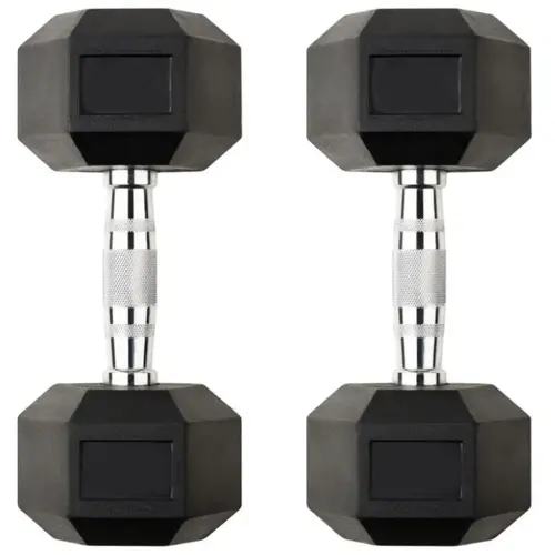 KIT DUMBBELL SEXTAVADO INJETADO PEGADA CROMADA 12,5KG ATÉ 30KG - STARK STRONG