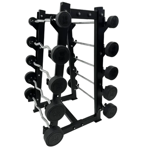 KIT 5 BARRAS MONTADAS W INJETADAS PEGADA CROMADA - 10KG À 30KG - SEM SUPORTE - STARK STRONG