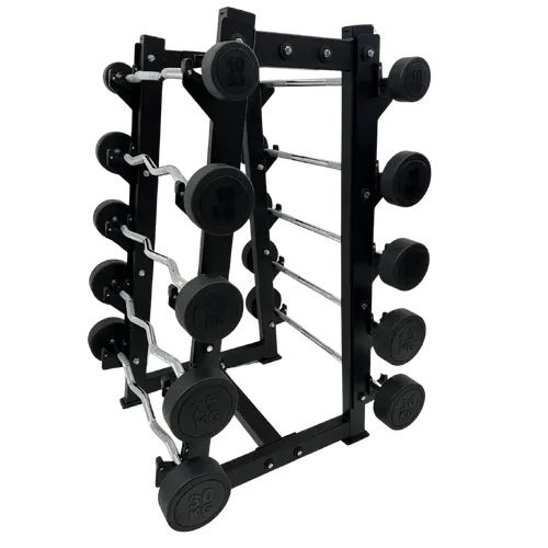 KIT 5 BARRAS MONTADAS W INJETADAS PEGADA CROMADA - 10KG À 30KG - SEM SUPORTE - STARK STRONG