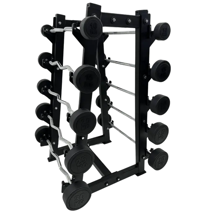 KIT DE BARRA MONTADA RETA INJETADA PEGADA CROMADA - 10KG À 30KG - STARK STRONG