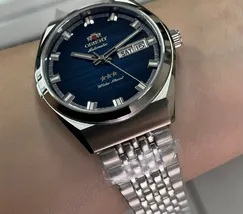 Orient 3 Estrelas Automático Heritage YN6SS014 azul - imagem 5