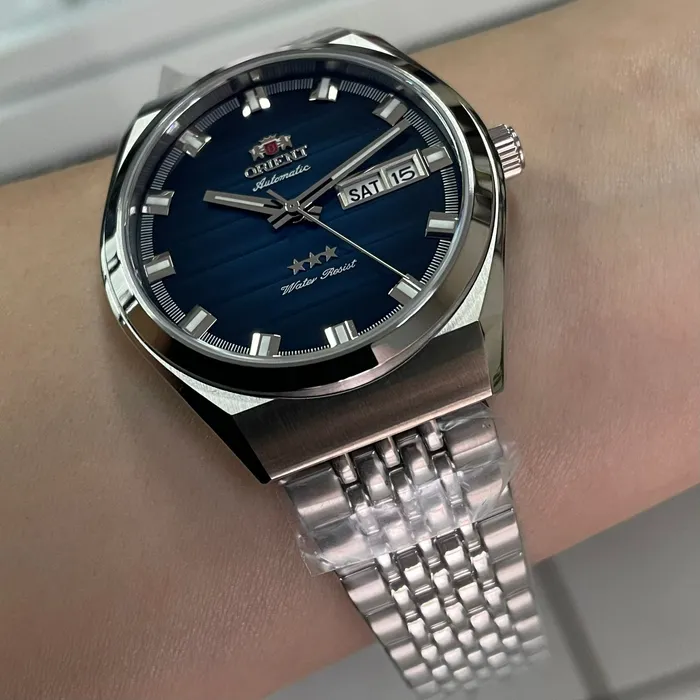 Orient 3 Estrelas Automático Heritage YN6SS014 azul