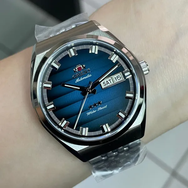 Orient 3 Estrelas Automático Heritage YN6SS014 azul