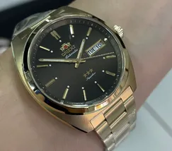 Relógio Orient Heritage 3 Estrelas YN6GG001 Dourado Safira | Taniguchi Relógios - imagem 3