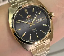 Orient 3 Estrelas Automático Heritage YN6GG001 grafite - imagem 1