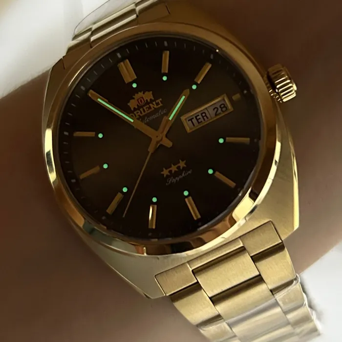 Orient 3 Estrelas Automático Heritage YN6GG001 grafite