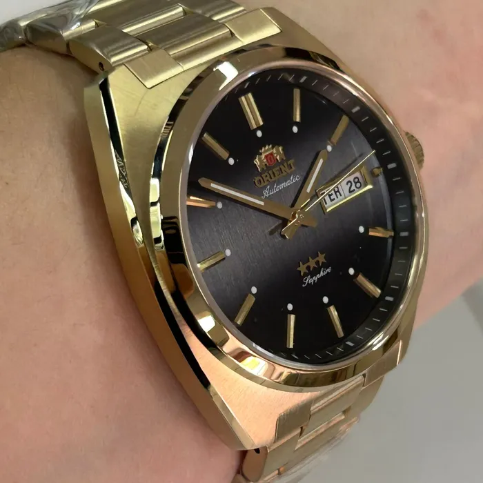 Orient 3 Estrelas Automático Heritage YN6GG001 grafite