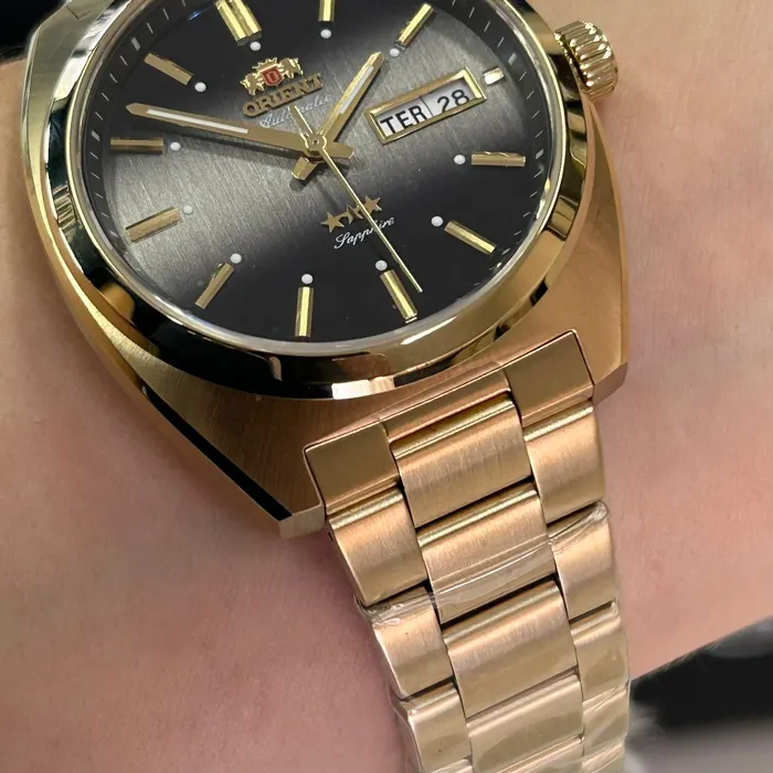 Orient 3 Estrelas Automático Heritage YN6GG001 grafite