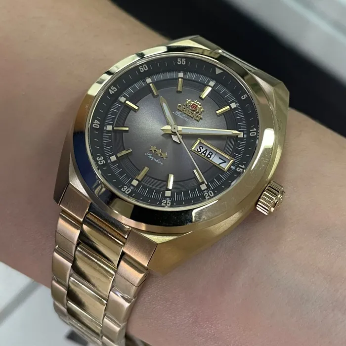 Orient 3 Estrelas Automático Heritage YN6GG002 grafite