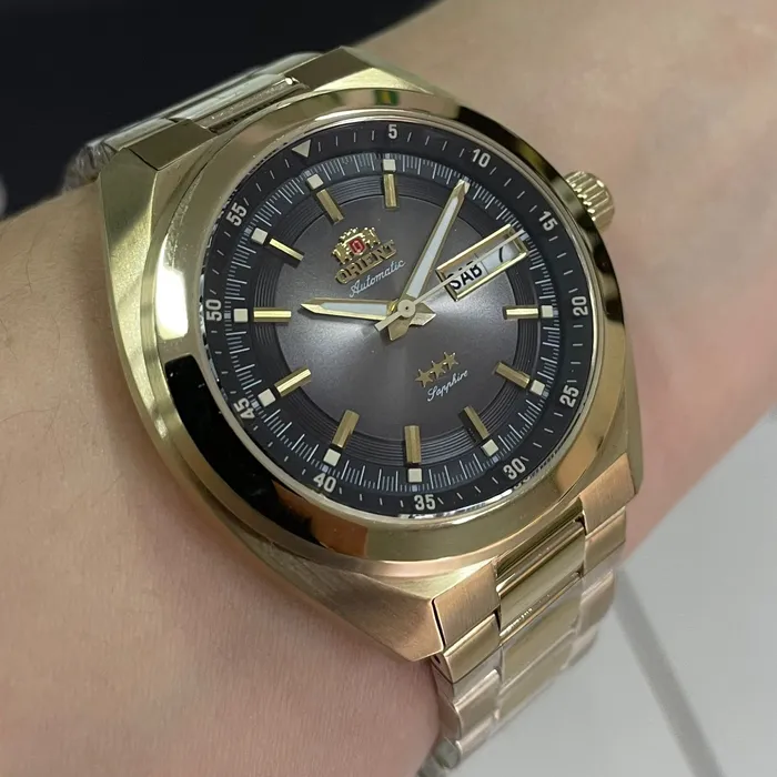 Orient 3 Estrelas Automático Heritage YN6GG002 grafite