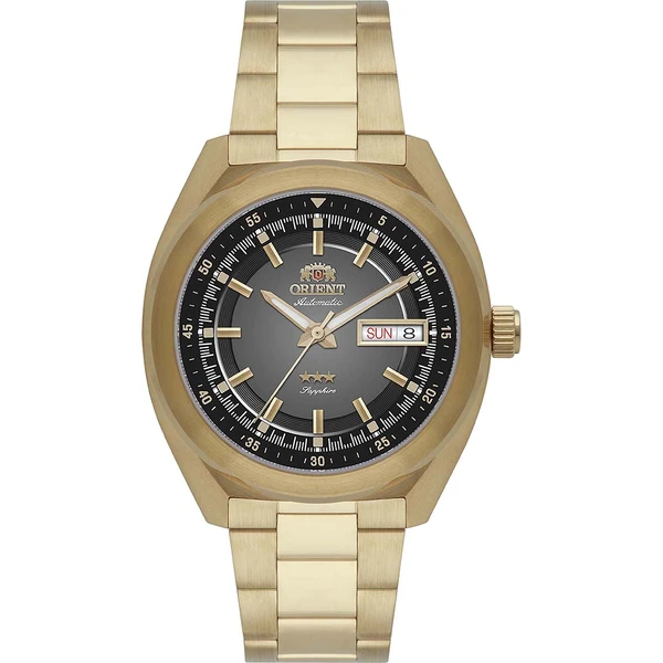 Orient 3 Estrelas Automático Heritage Dourado YN6GG002 grafite