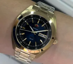 Orient 3 Estrelas Automático Heritage YN6GG002 Azul - imagem 6