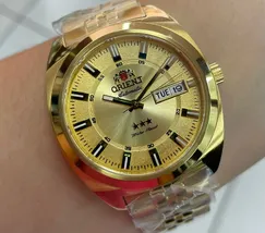 Orient 3 Estrelas Automático Heritage Dourado YN6GG005 Dourado - imagem 1