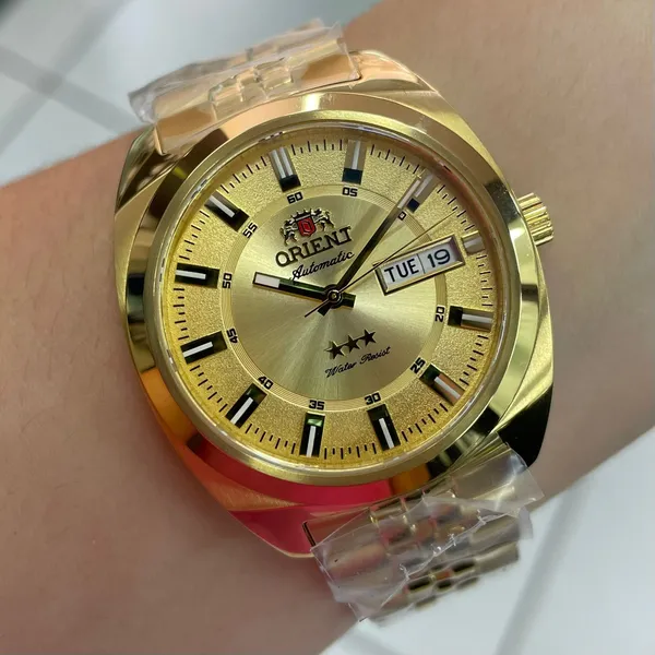 Orient 3 Estrelas Automático Heritage Dourado YN6GG005 Dourado