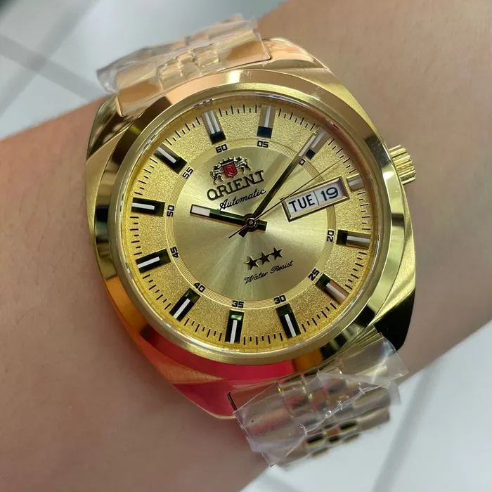 Orient 3 Estrelas Automático Heritage Dourado YN6GG005 Dourado