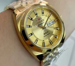 Orient 3 Estrelas Automático Heritage Dourado YN6GG005 Dourado - imagem 4