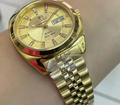 Orient 3 Estrelas Automático Heritage Dourado YN6GG005 Dourado - imagem 5