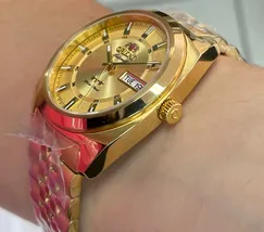 Orient 3 Estrelas Automático Heritage Dourado YN6GG005 Dourado - imagem 3