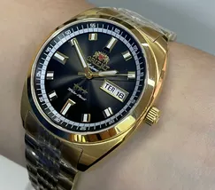 Orient 3 Estrelas Automático Heritage Dourado YN6GG004 Verde - imagem 4