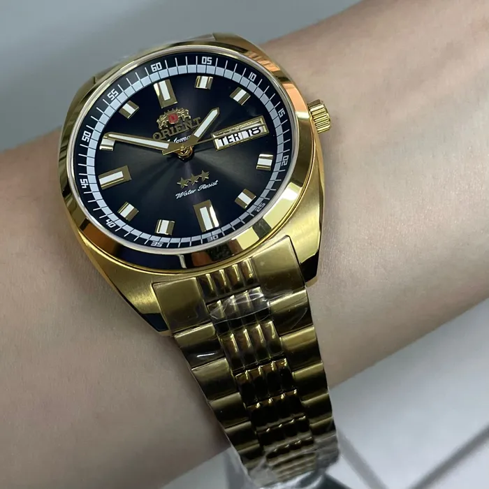 Orient 3 Estrelas Automático Heritage Dourado YN6GG004 Verde