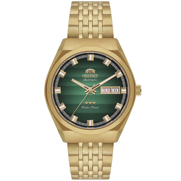 Orient 3 Estrelas Automático Heritage Dourado YN6GG014 Verde