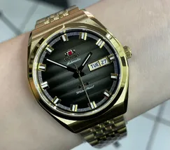 Orient 3 Estrelas Automático Heritage Dourado YN6GG014 Preto - imagem 1