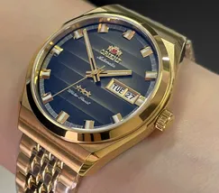 Orient 3 Estrelas Automático Heritage Dourado YN6GG014 Preto - imagem 4